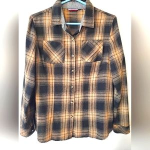 Flannel. Brown Flannel. Black Flannel. Button Down Shirt. Shirt. Long Sleeve.